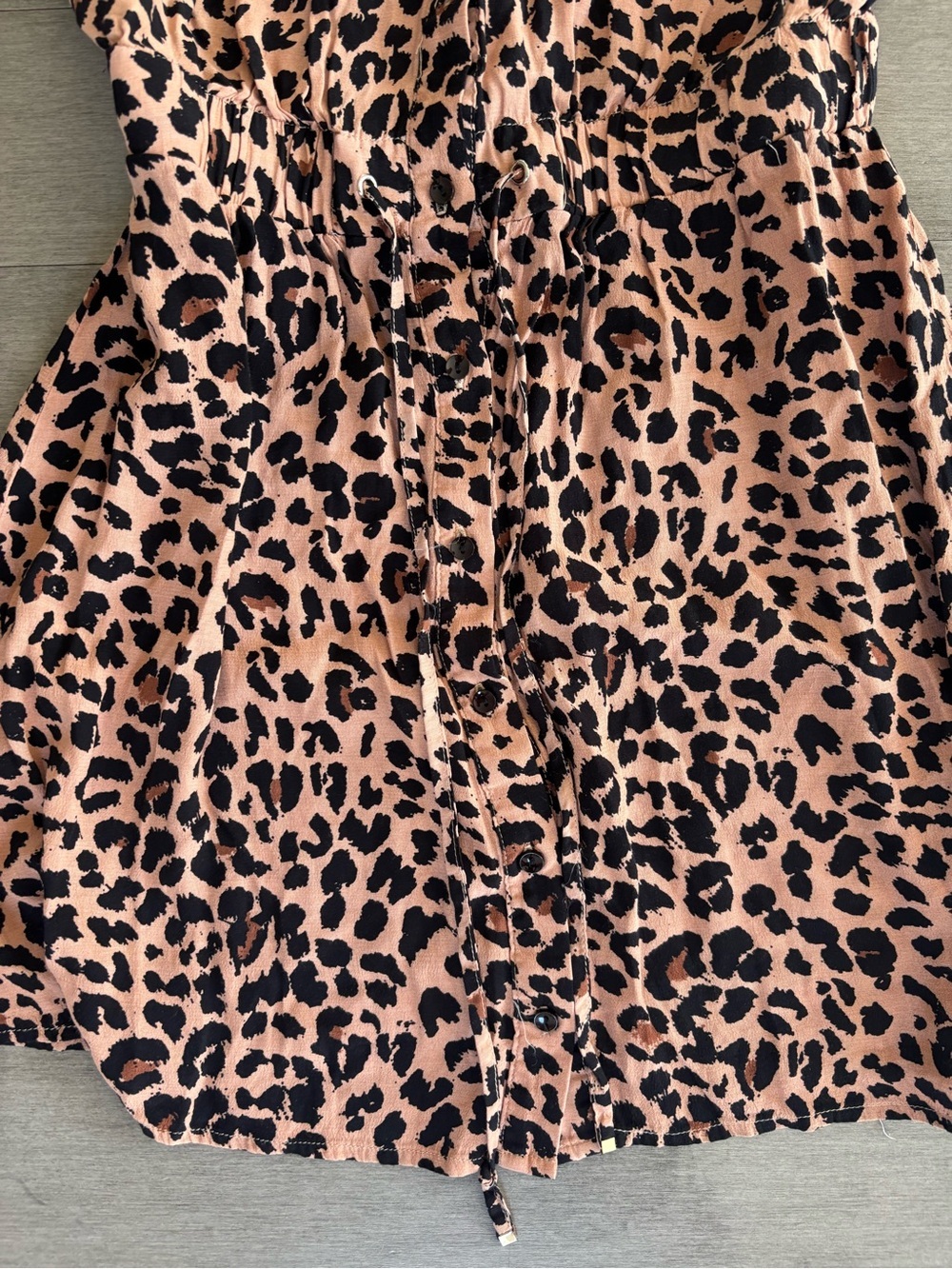 Dynamite Pink Leopard Print Mini Dress Long Sleeve Tie Waist Size M - Picture 3 of 8